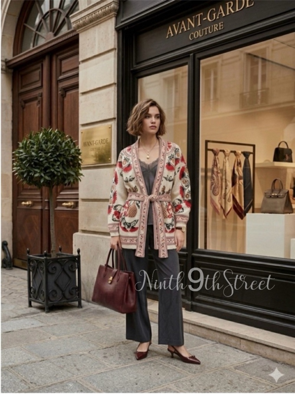 FARM Rio Cashew Mandala Belted Cardigan Bloomingdale’s Exclusive Women's S M NWT - Picture 2 of 14